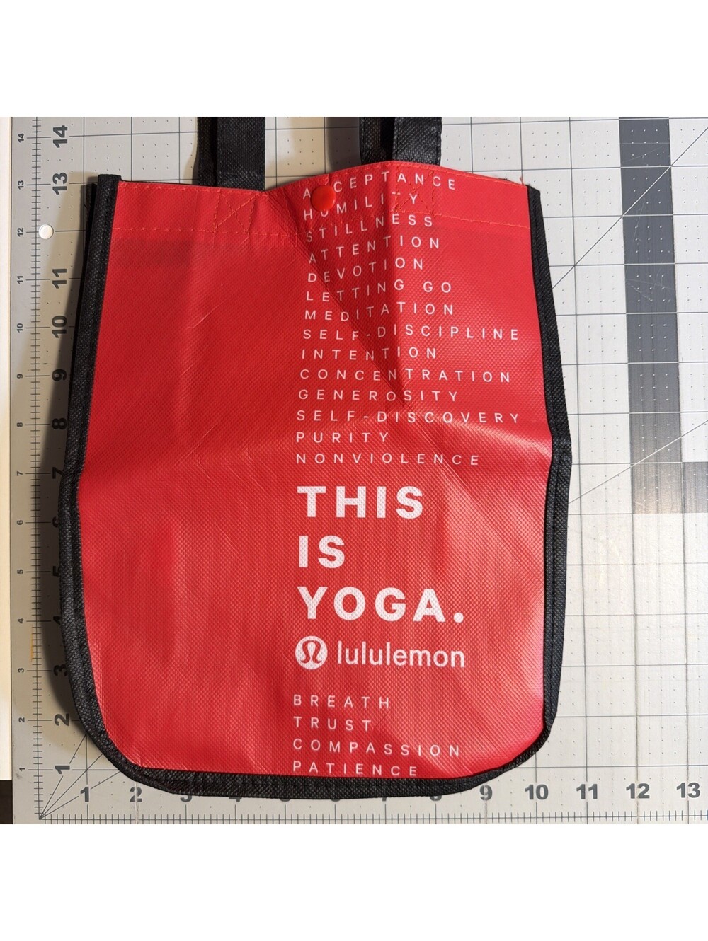 Lululemon Small Reusable Shopping Bag Red, Black And White
